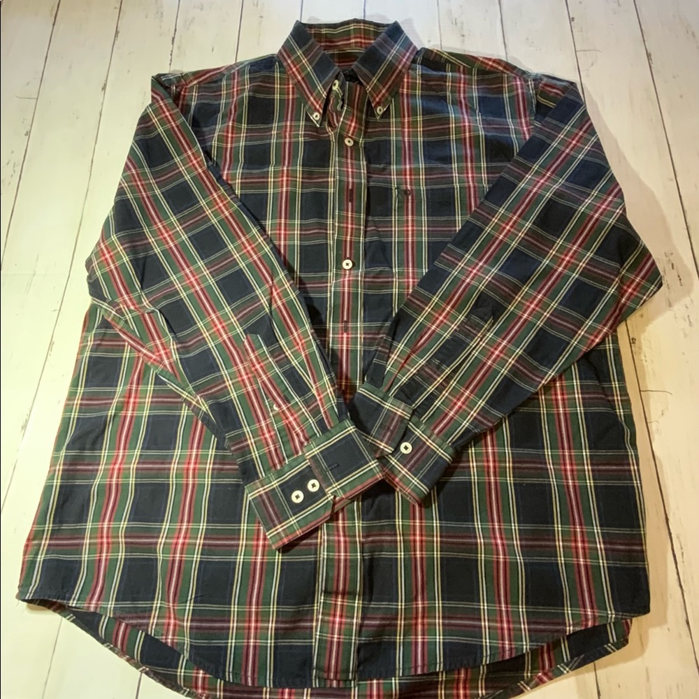 Izod Plaid Shirt, Men’s Large, Long Sleeve, Cotton